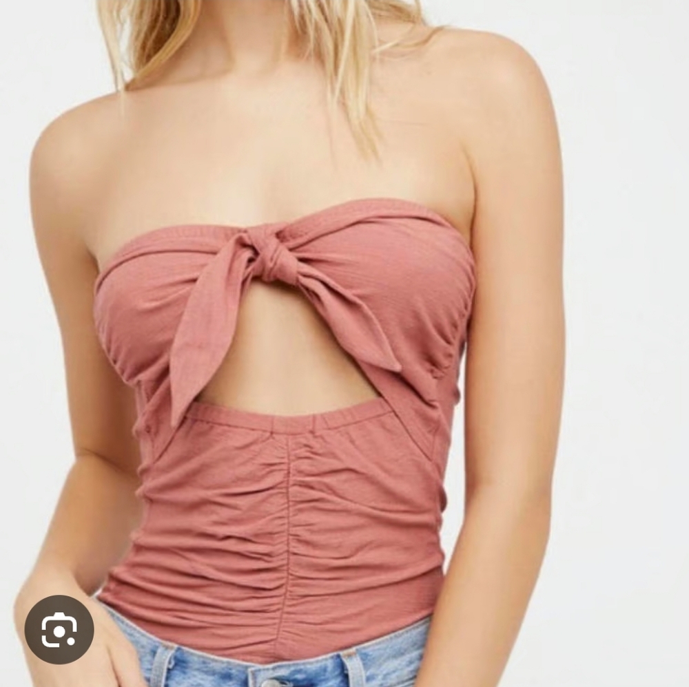 Free People Pink Textured Top
